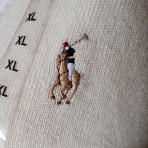 Ralph Lauren Cream Knit V Neck Merino Wool Cashmere Blend Sweater NWT Size XL - Picture 7 of 10